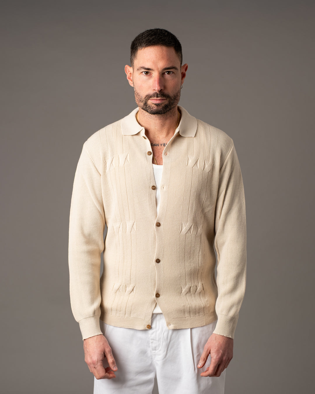 Cardigan giacca in maglia con bottoni