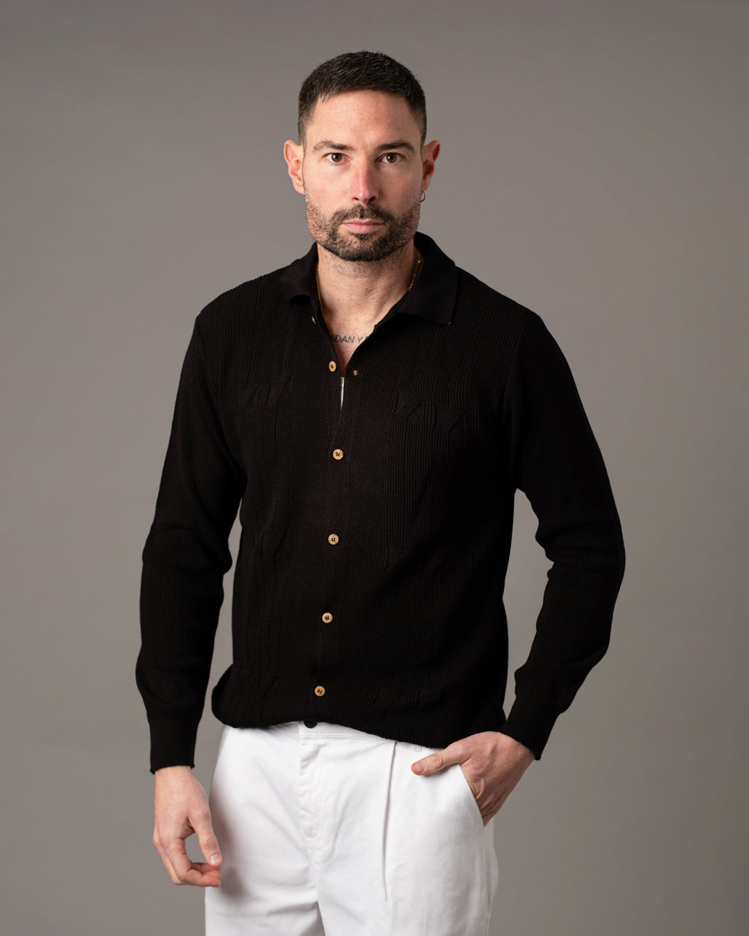 Cardigan giacca in maglia con bottoni