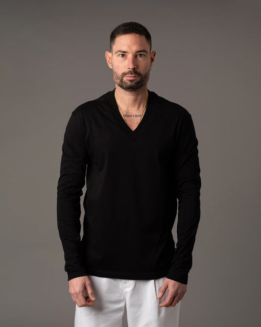 Maglia scolla a punta manica lunga