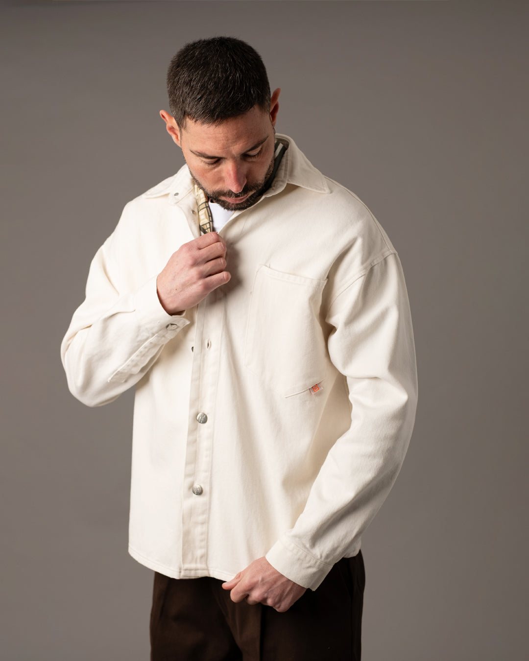 Overshirt tessuto bull di cotone
