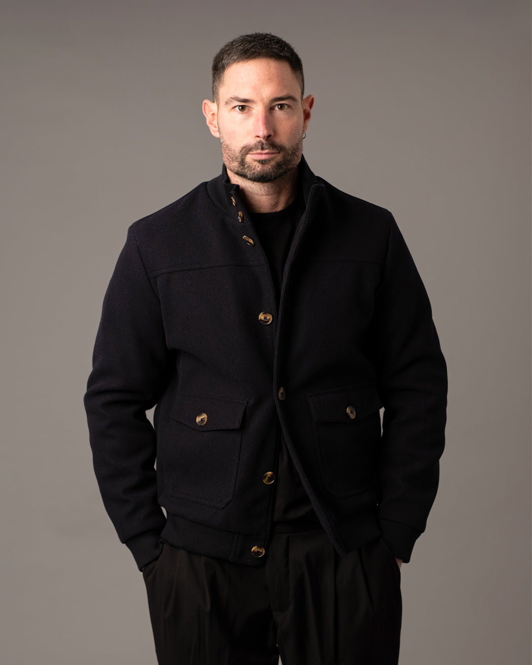 Giubbotto in panno con tasche