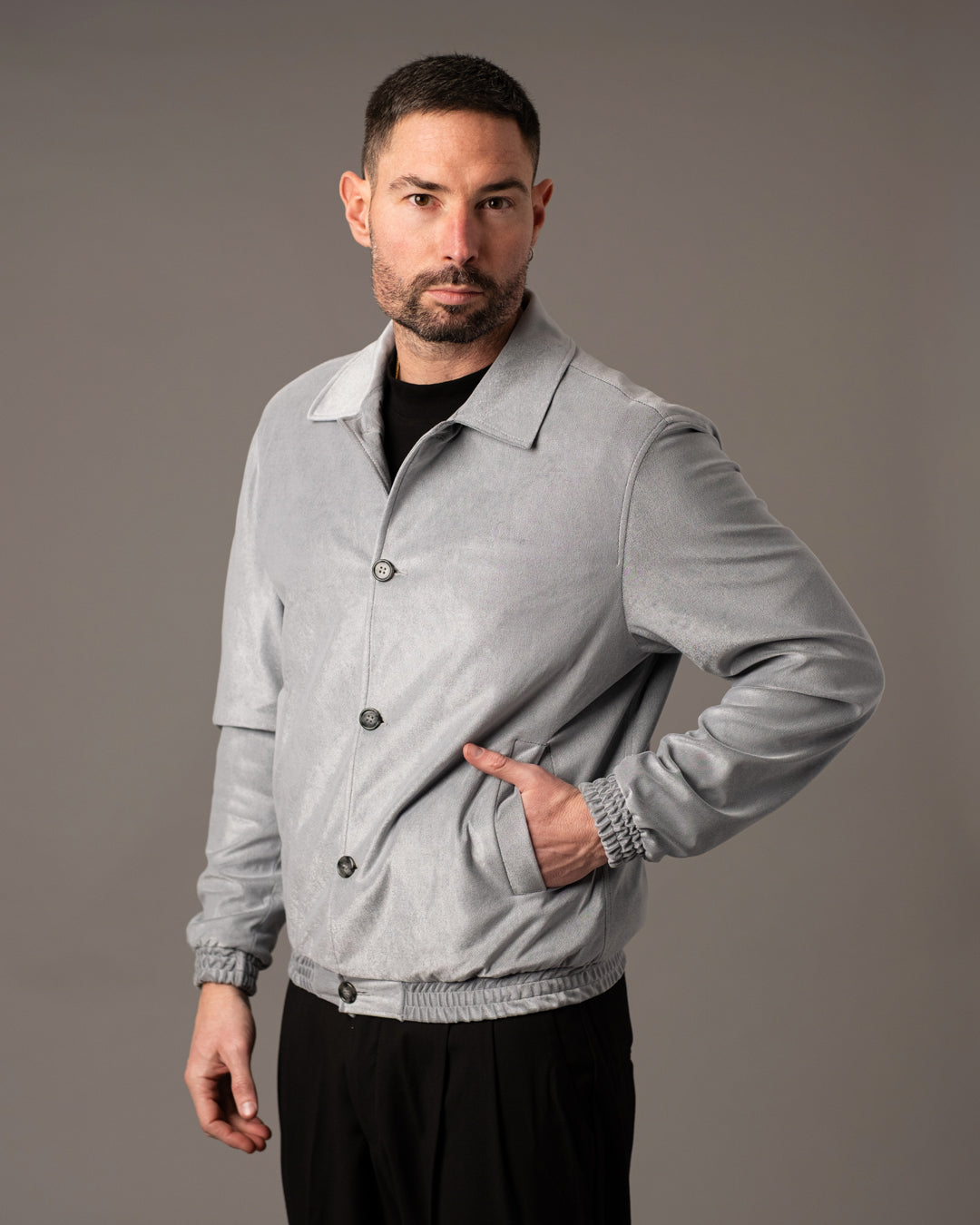 Giacca effetto scamosciato