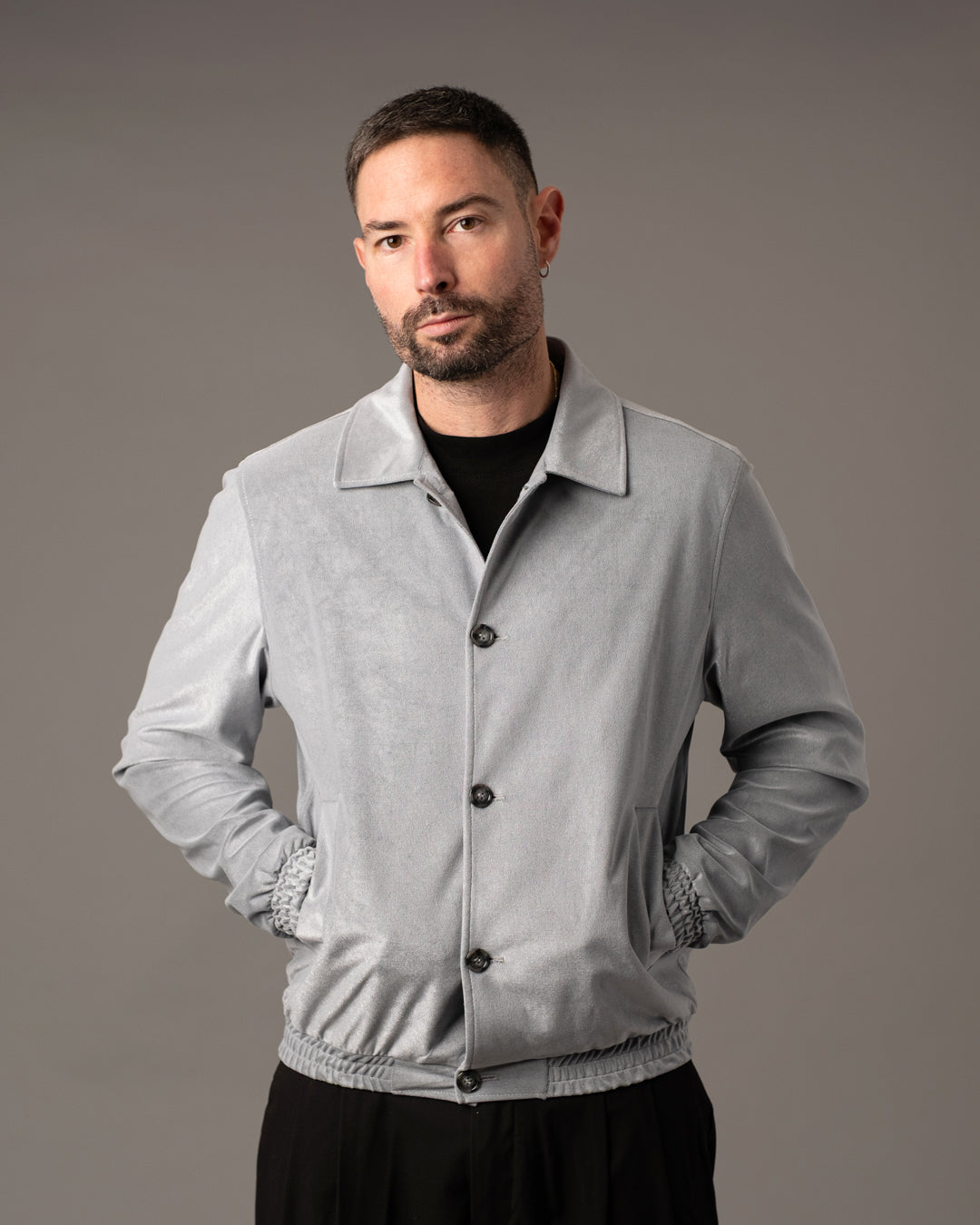 Giacca effetto scamosciato