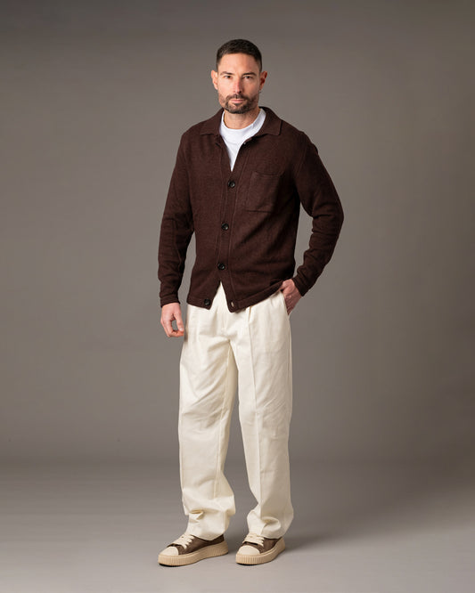 Pantalone baggy in cotone gabardine